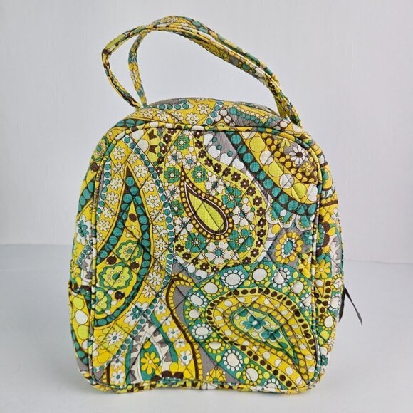 Vera Bradley Lunch Bunch Lemon Parfait Yellow Paisley Lined Lunch Bag - Picture 3 of 13
